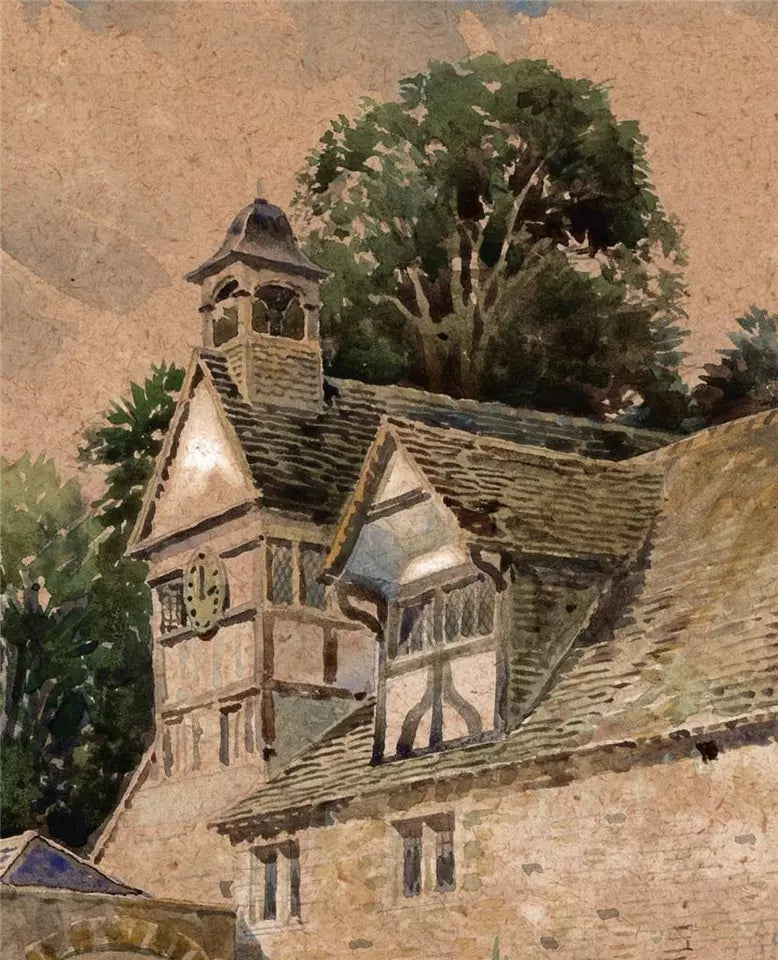 Arthur Charles Fare (1876-1958) Watercolour Painting - The Stables Lacock Abbey