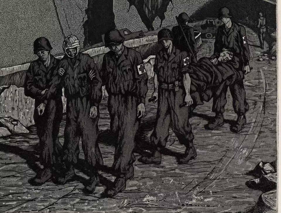 Rudolph Carl Von Ripper (1905-1960) - Pencil Signed Etching - World War Two Scene 1946 – WW2