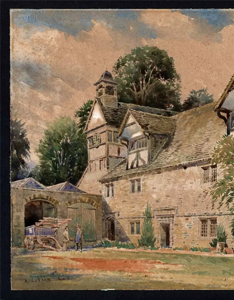 Arthur Charles Fare (1876-1958) Watercolour Painting - The Stables Lacock Abbey