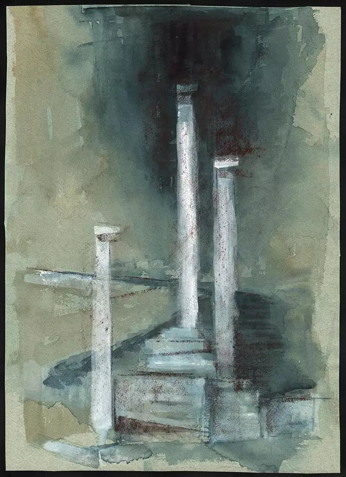 Dorothy Kirkbride (1926-2011) Watercolour Painting - Greek Study - Abstract - 20th Century