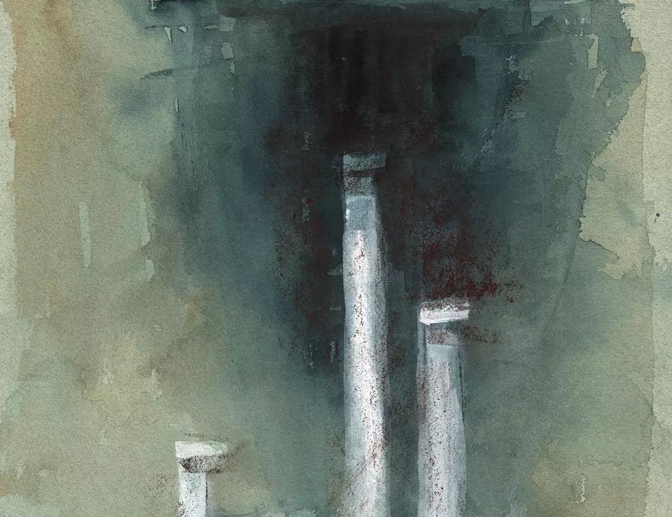 Dorothy Kirkbride (1926-2011) Watercolour Painting - Greek Study - Abstract - 20th Century