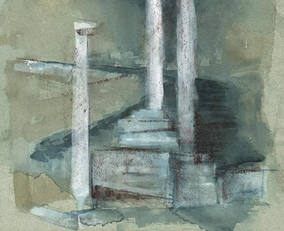 Dorothy Kirkbride (1926-2011) Watercolour Painting - Greek Study - Abstract - 20th Century
