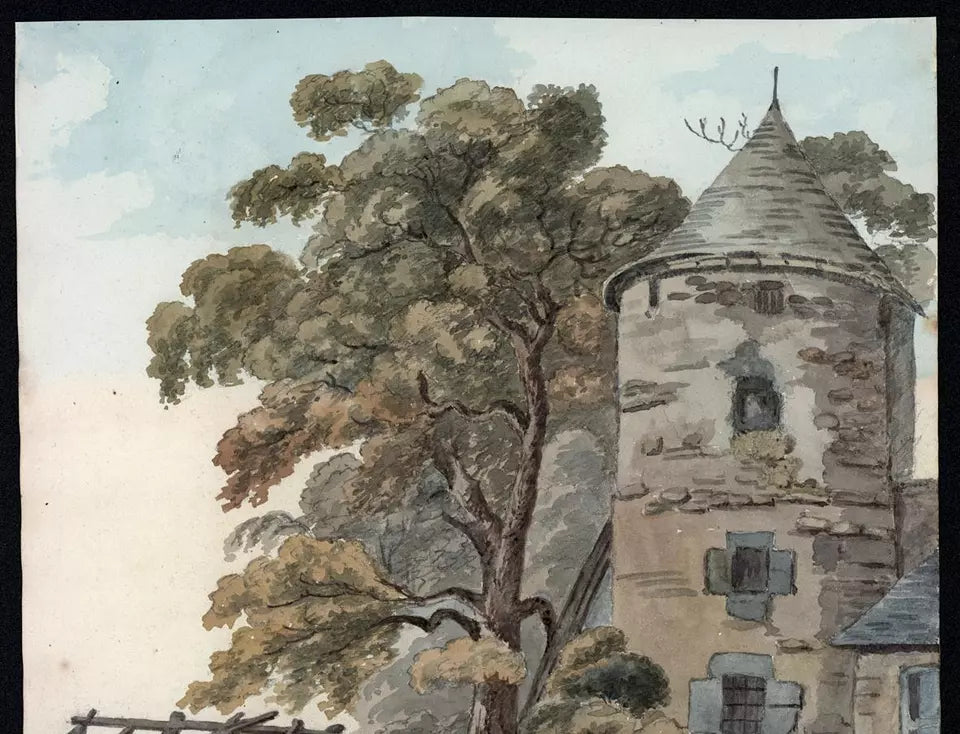 Elizabeth Campbell (1783-1861) Watercolour Painting - Chateau, Savoie France 1822