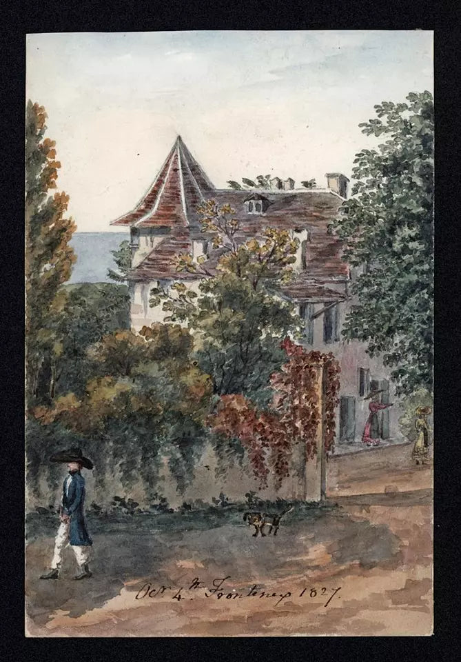 Elizabeth Campbell (1783-1861) Watercolour Painting - Frontenex Geneva Switzerland 1827