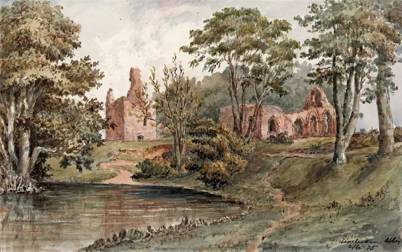 Lincluden Abbey Scotland 1875 - Watercolour Painting - Algerina Peckover (1841-1927)
