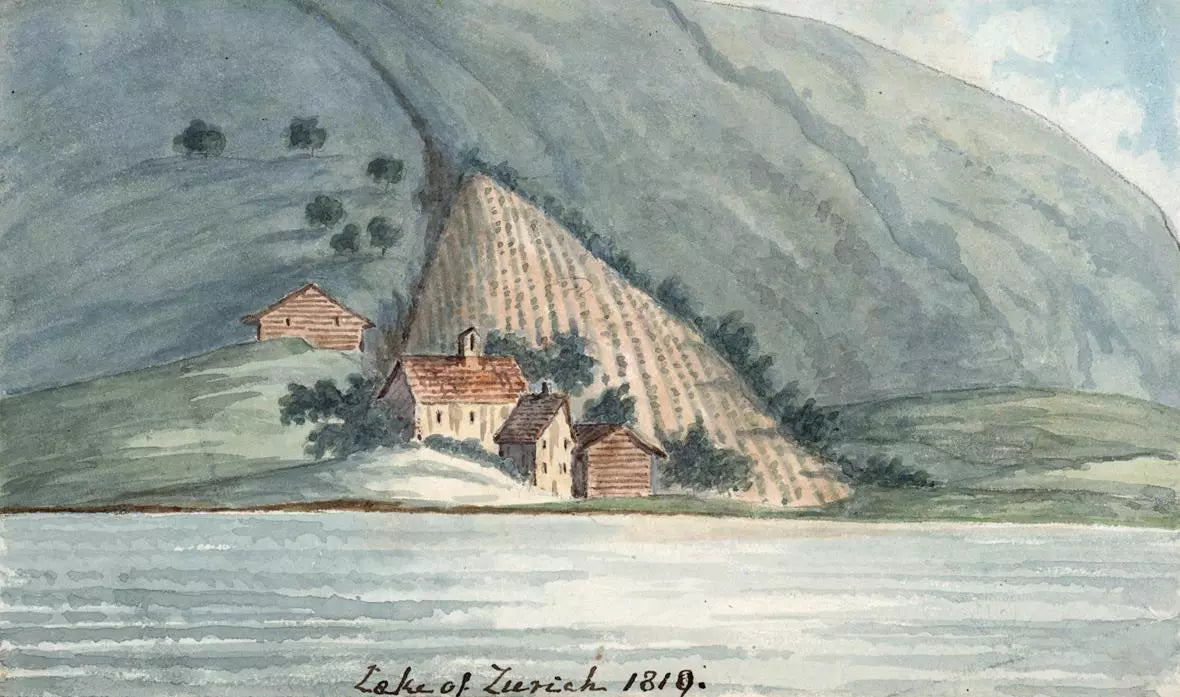 Elizabeth Campbell (1783-1861) Watercolour Painting - Lake of Zurich, Switzerland 1819