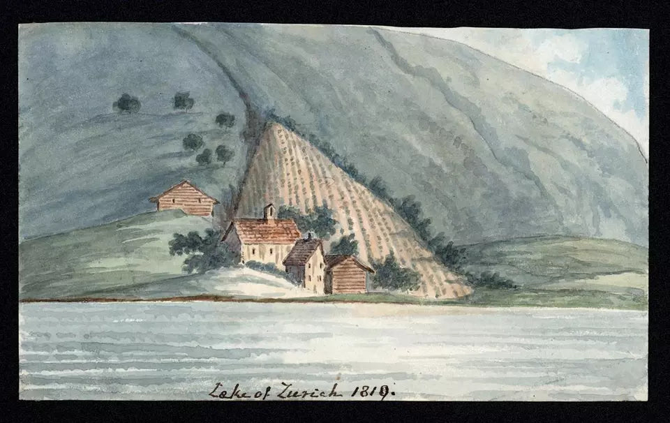 Elizabeth Campbell (1783-1861) Watercolour Painting - Lake of Zurich, Switzerland 1819