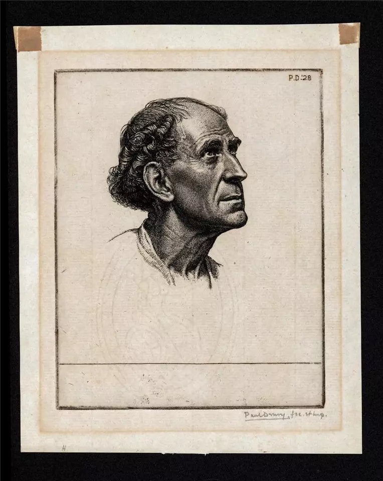 Paul Drury (1903-1987) - Pencil Signed Etching - Portrait Of An Italian Man 1928