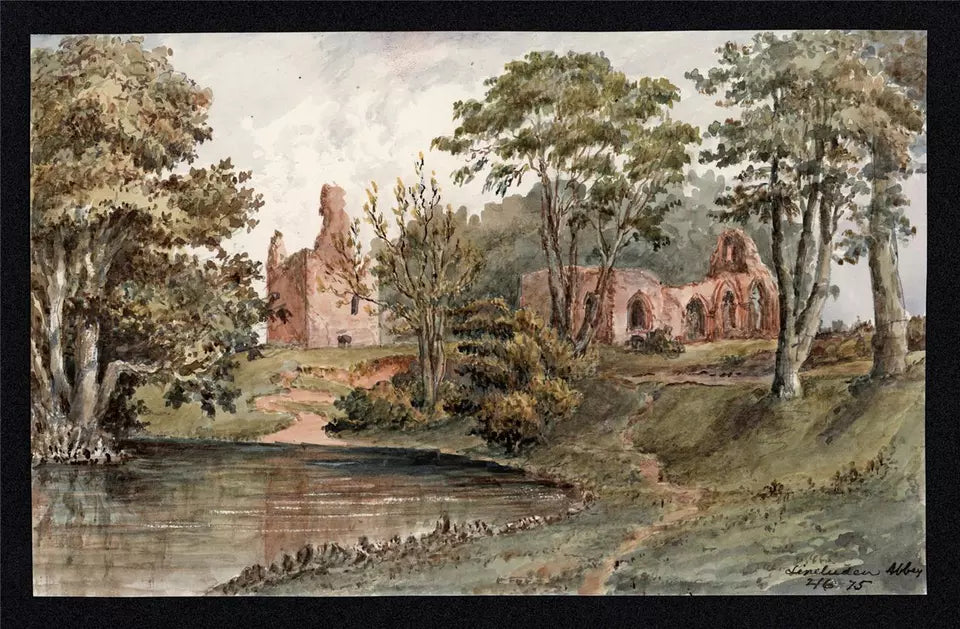Lincluden Abbey Scotland 1875 - Watercolour Painting - Algerina Peckover (1841-1927)
