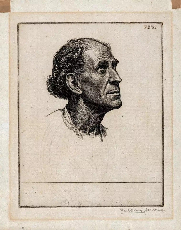 Paul Drury (1903-1987) - Pencil Signed Etching - Portrait Of An Italian Man 1928