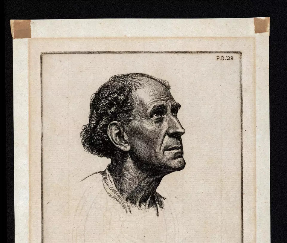 Paul Drury (1903-1987) - Pencil Signed Etching - Portrait Of An Italian Man 1928