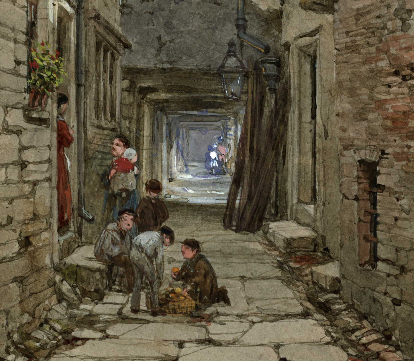 Louise Rayner (1832-1924) - Watercolour Painting - Eastgate Row North, Chester