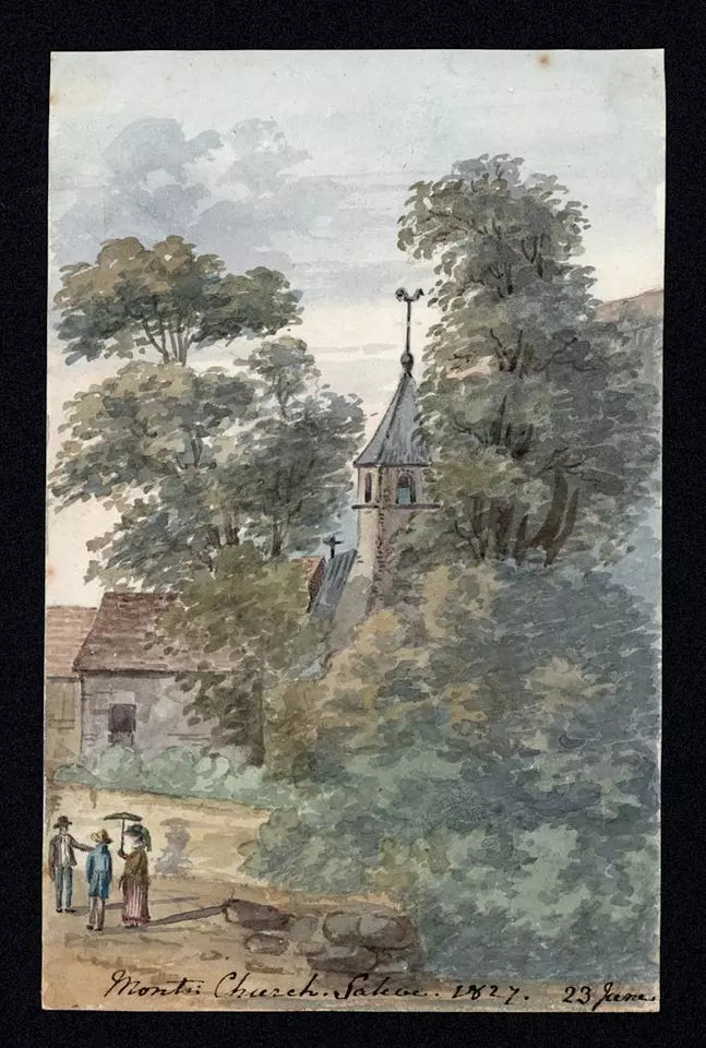 Elizabeth Campbell (1783-1861) Watercolour Painting - Saleve Haute-Savoie France 1827