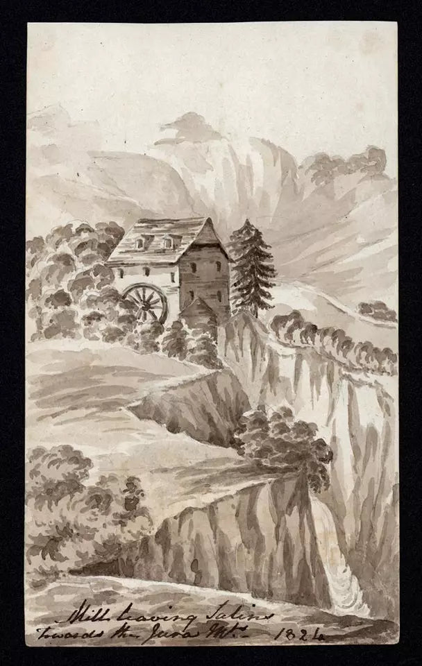 Elizabeth Campbell (1783-1861) Watercolour Painting - Salins-les-Bains France 1824