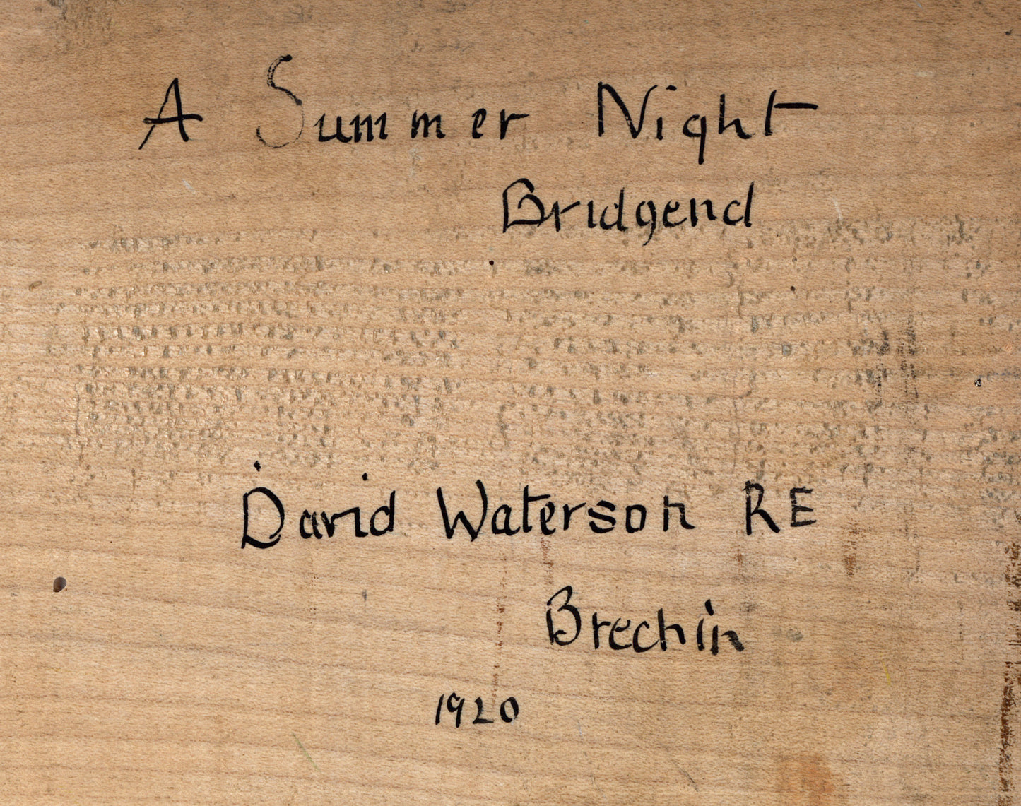 David Waterson (1870-1954) Oil Painting - A Summer Night Bridgend Scotland 1920