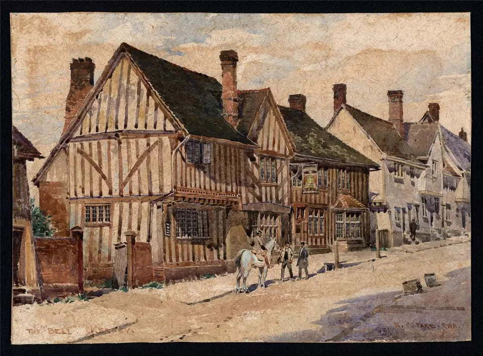 Arthur Charles Fare (1876-1958) Watercolour Painting - The Bell Kersey Suffolk