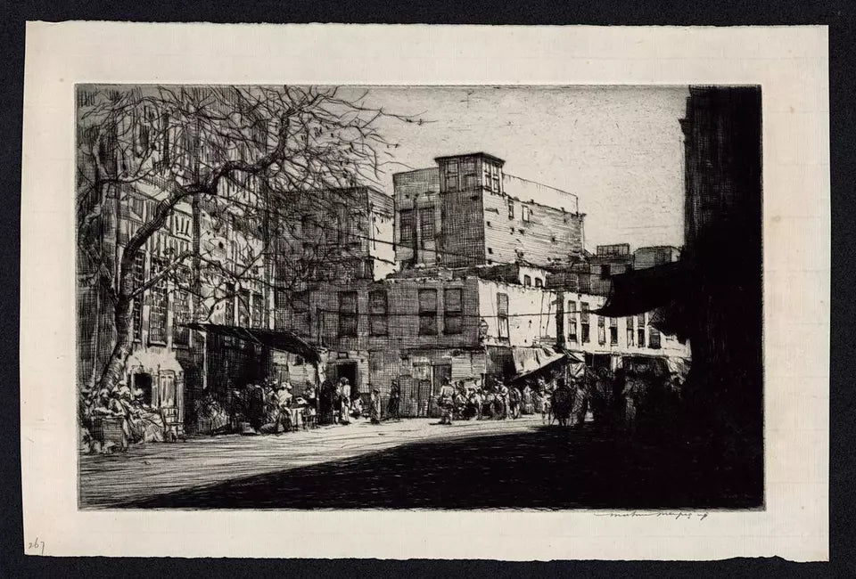 Mortimer Luddington Menpes (1855-1938) Signed Etching - Market Place Cairo Egypt