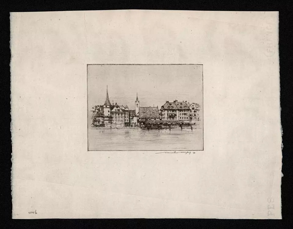 Mortimer Luddington Menpes - Signed Etching - Lucerne Switzerland