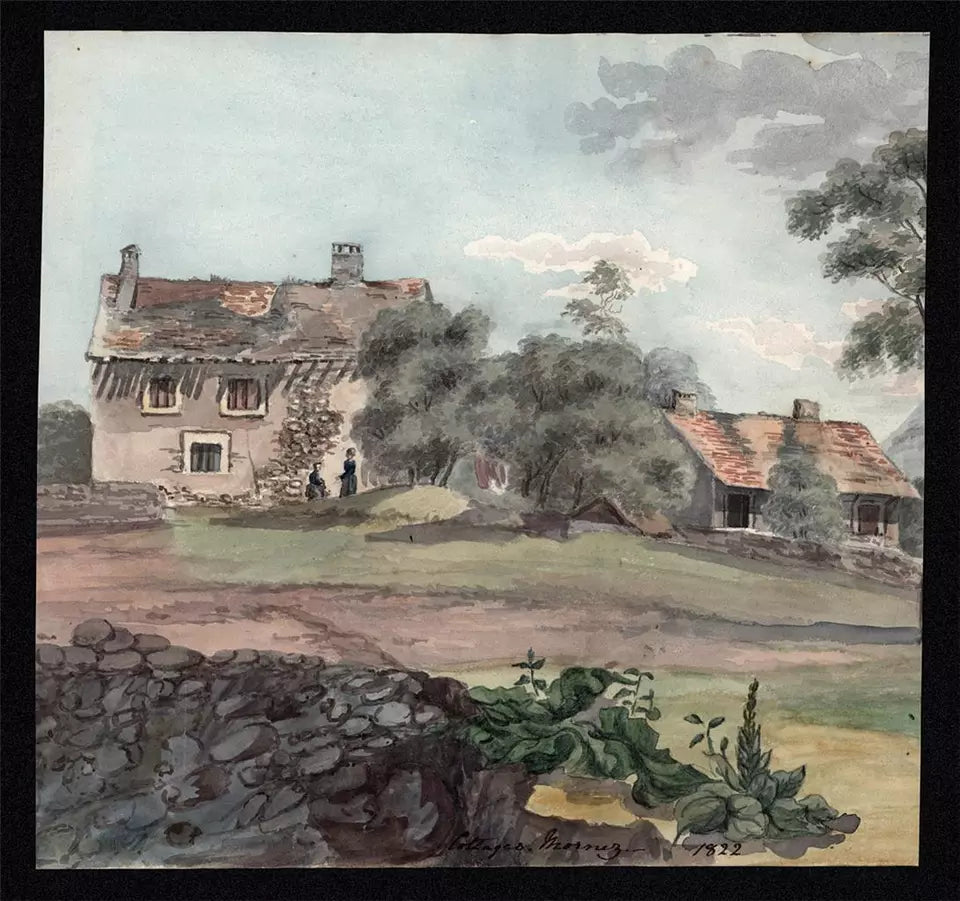 Elizabeth Campbell (1783-1861) Watercolour Painting - Mornay France - 1822