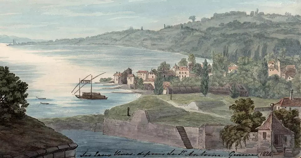 Elizabeth Campbell (1783-1861) - Watercolour Painting - Saint-Antoine, Geneva, Switzerland 1824
