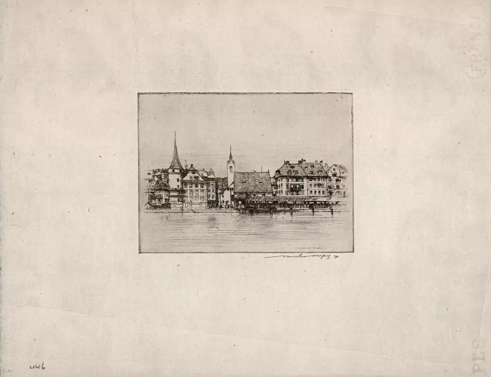 Mortimer Luddington Menpes - Signed Etching - Lucerne Switzerland