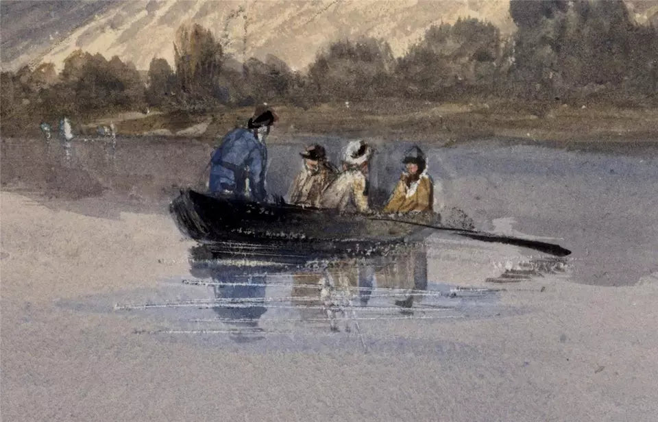 Thomas Kerr Fairless (1825-1853) Watercolour Painting - Boat On River - Landscape