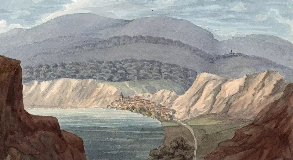 Elizabeth Campbell (1783-1861) Watercolour Painting - On The Doubs River 1824