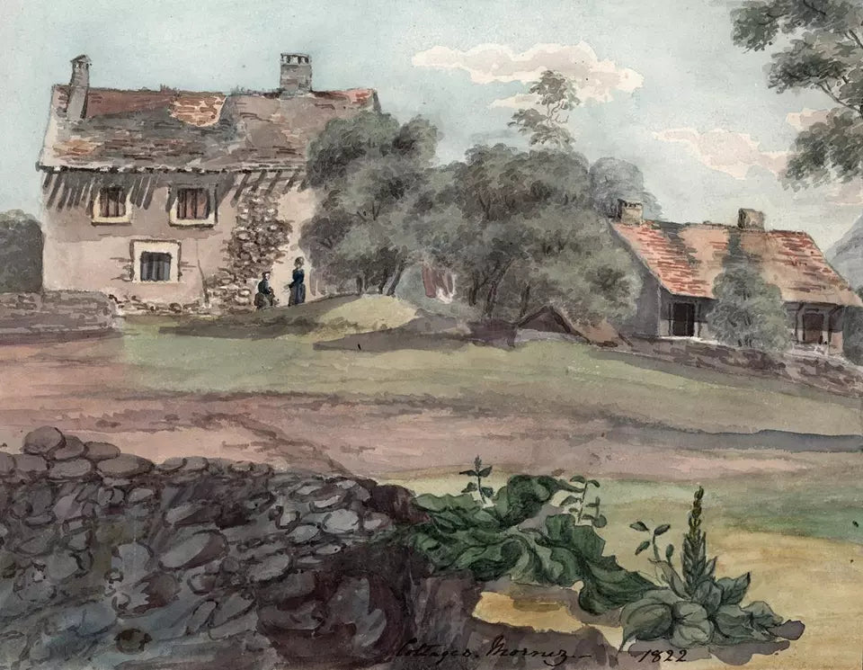 Elizabeth Campbell (1783-1861) Watercolour Painting - Mornay France - 1822