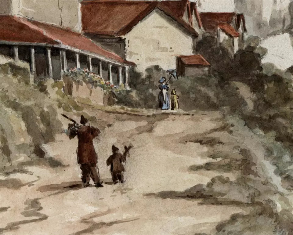 Sir James Lillyman Caldwell (1770-1863) - Watercolour Painting - Sandown Bay Shanklin Isle of Wight