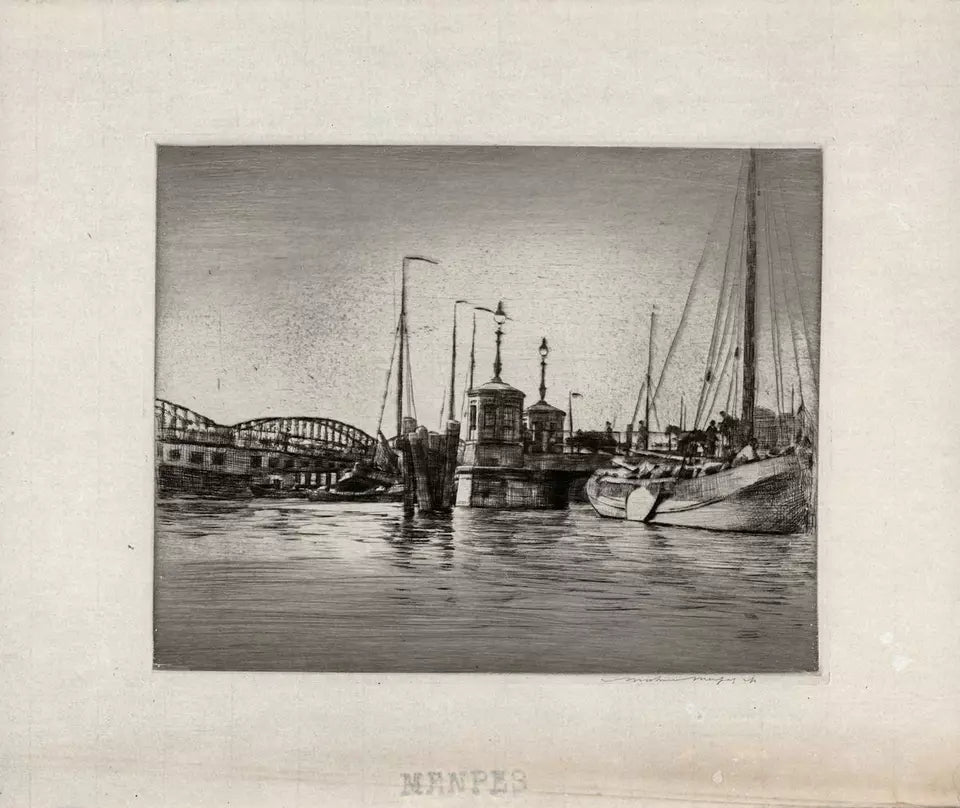 Mortimer Luddington Menpes (1855-1938) - Pencil Signed Etching - Rotterdam Netherlands