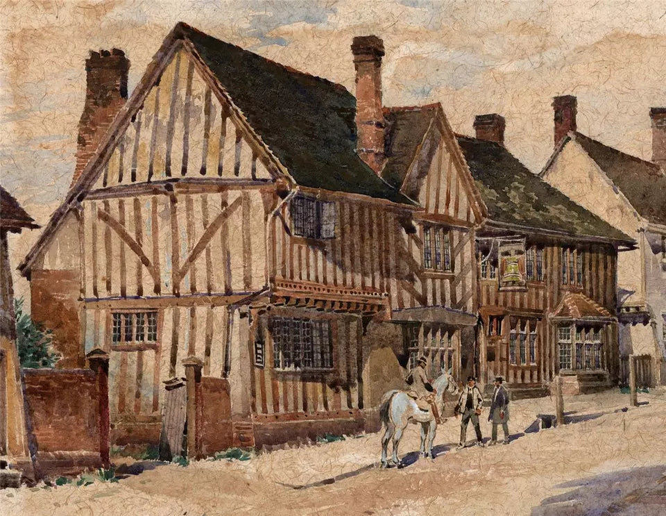 Arthur Charles Fare (1876-1958) Watercolour Painting - The Bell Kersey Suffolk