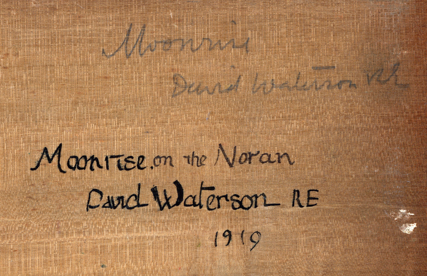 David Waterson (1870-1954) Oil Painting - Moonrise On The Noran Water Scotland 1919