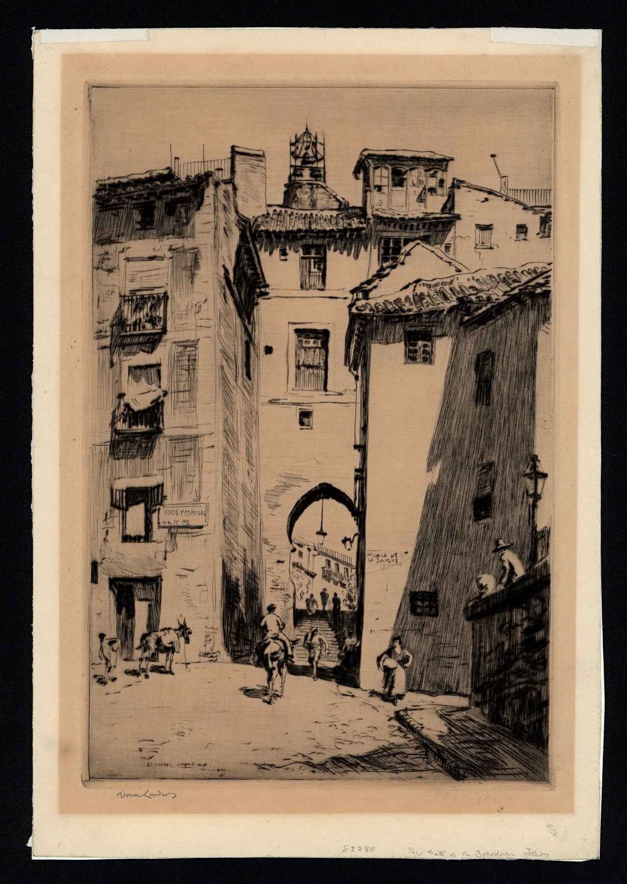 Lionel Lindsay (1874-1961) Signed Etching - The Zocodover Gate, Toledo 1926