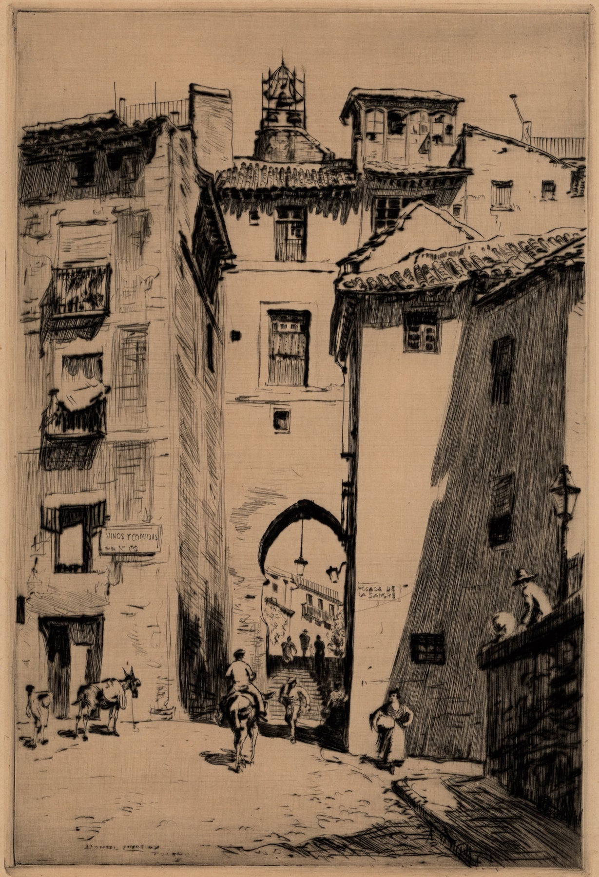 Lionel Lindsay (1874-1961) Signed Etching - The Zocodover Gate, Toledo 1926