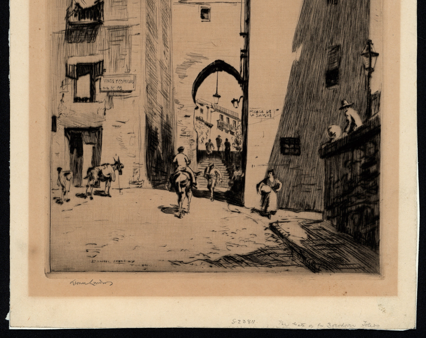 Lionel Lindsay (1874-1961) Signed Etching - The Zocodover Gate, Toledo 1926