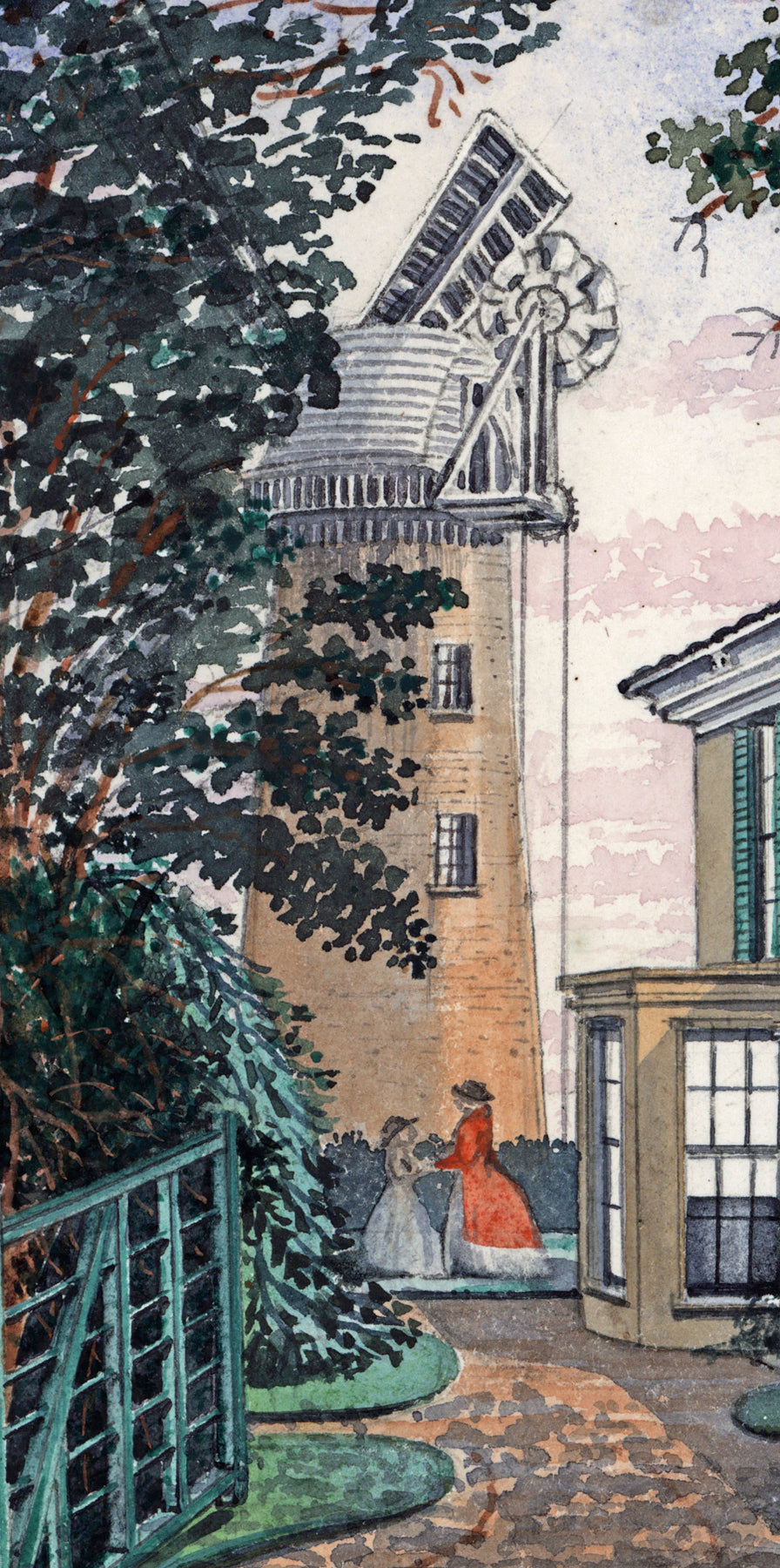 Runton Mill House Near Cromer 1865 Watercolour Painting - 19th Century