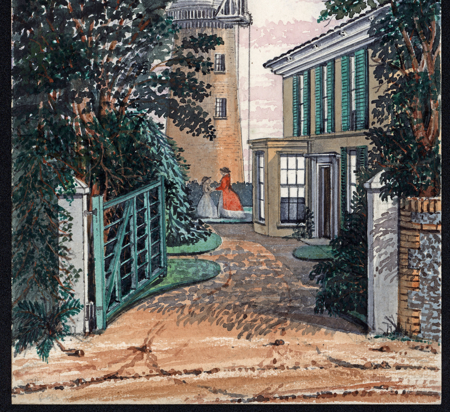 Runton Mill House Near Cromer 1865 Watercolour Painting - 19th Century