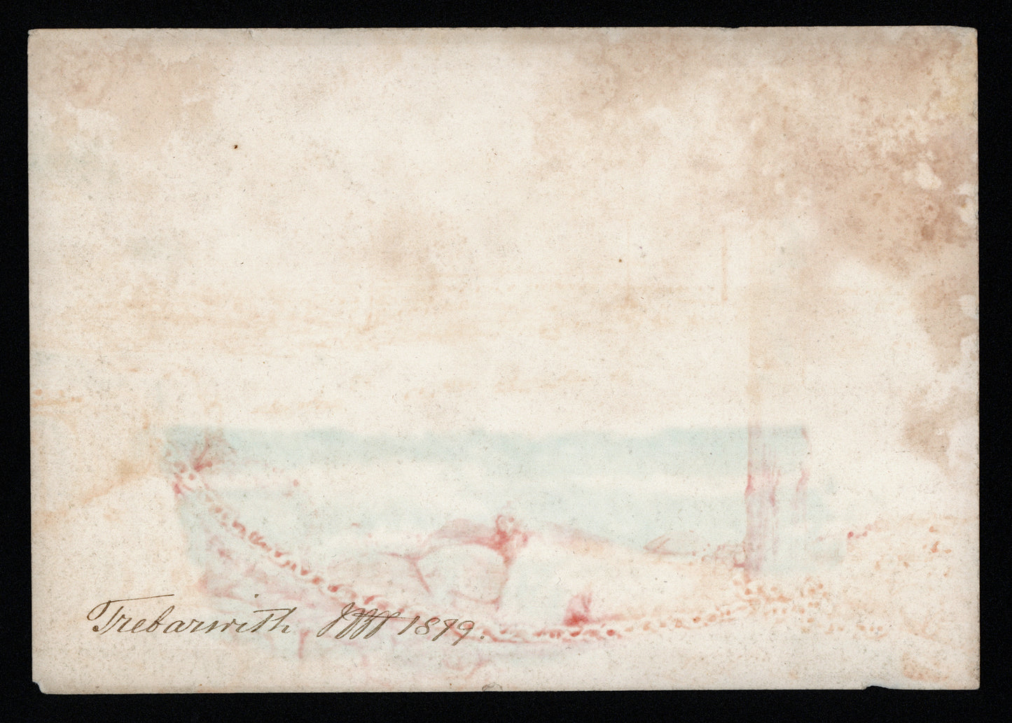 Trebarwith Cornwall 1879 - Antique Watercolour Painting - 19th Century