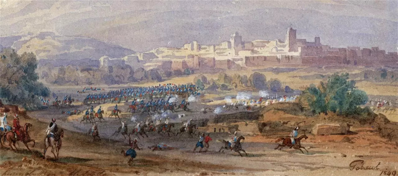 Gaspard Gobaut (1814-1882) - Watercolour Painting - Battle Of Tlemcen - 1849