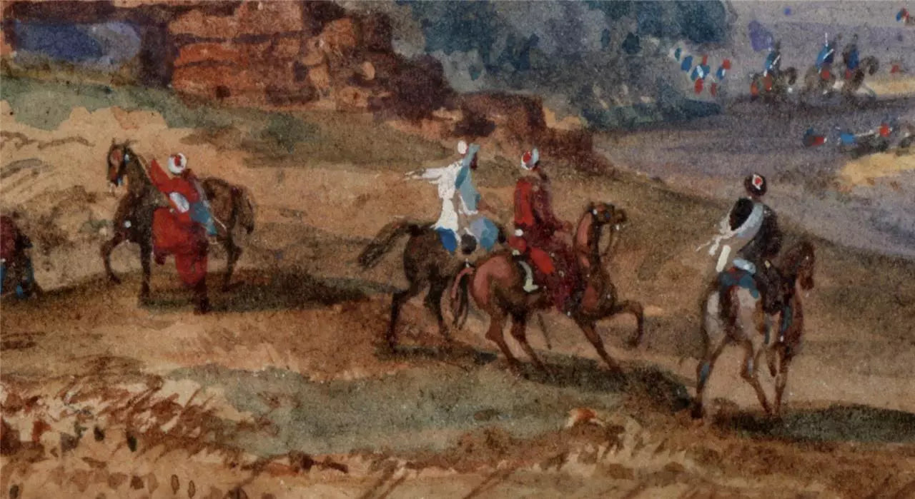 Gaspard Gobaut (1814-1882) - Watercolour Painting - Battle Of Tlemcen - 1849