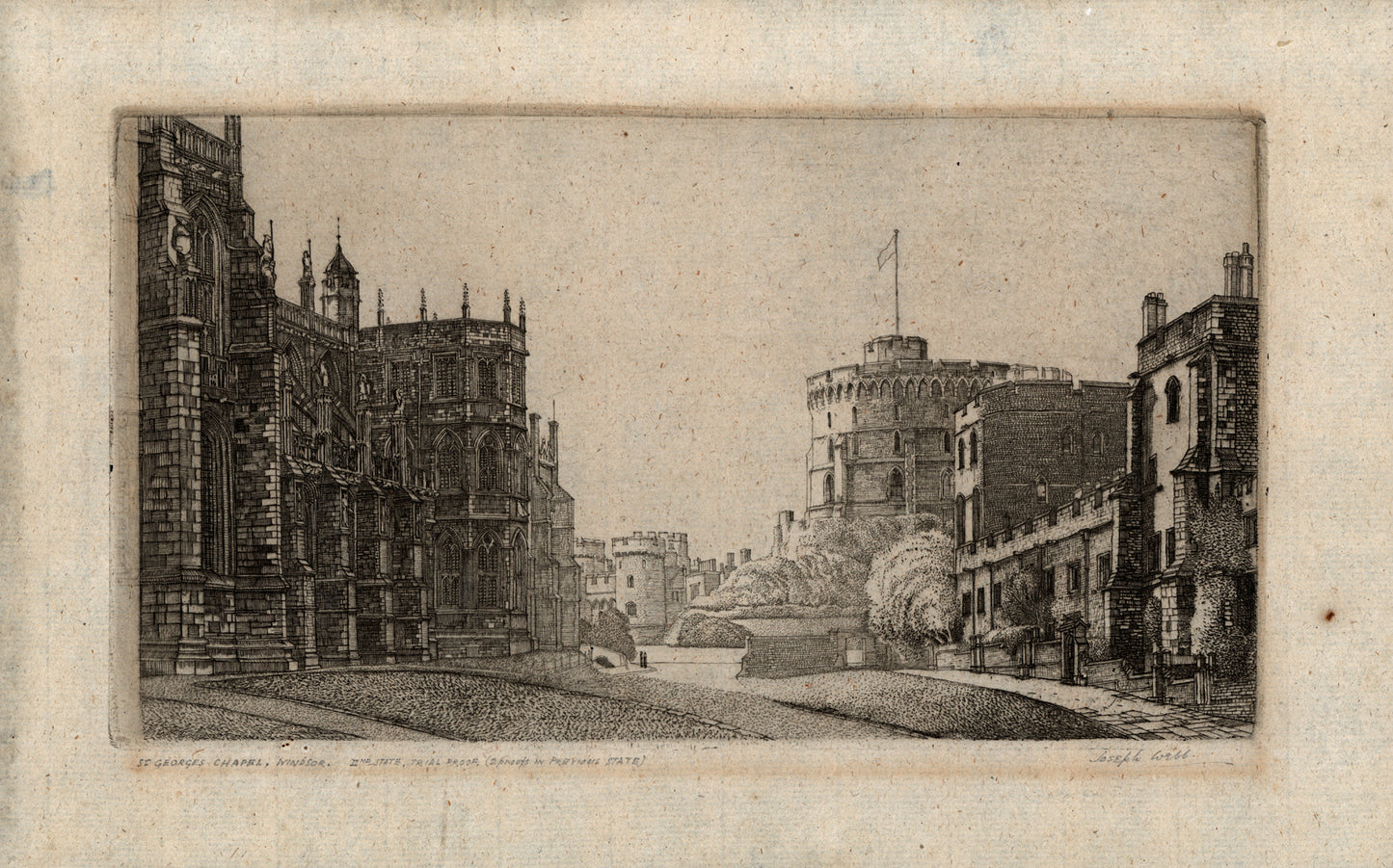 Joseph Webb (1908-1962) Pencil Signed Etching - St George's Chapel Windsor