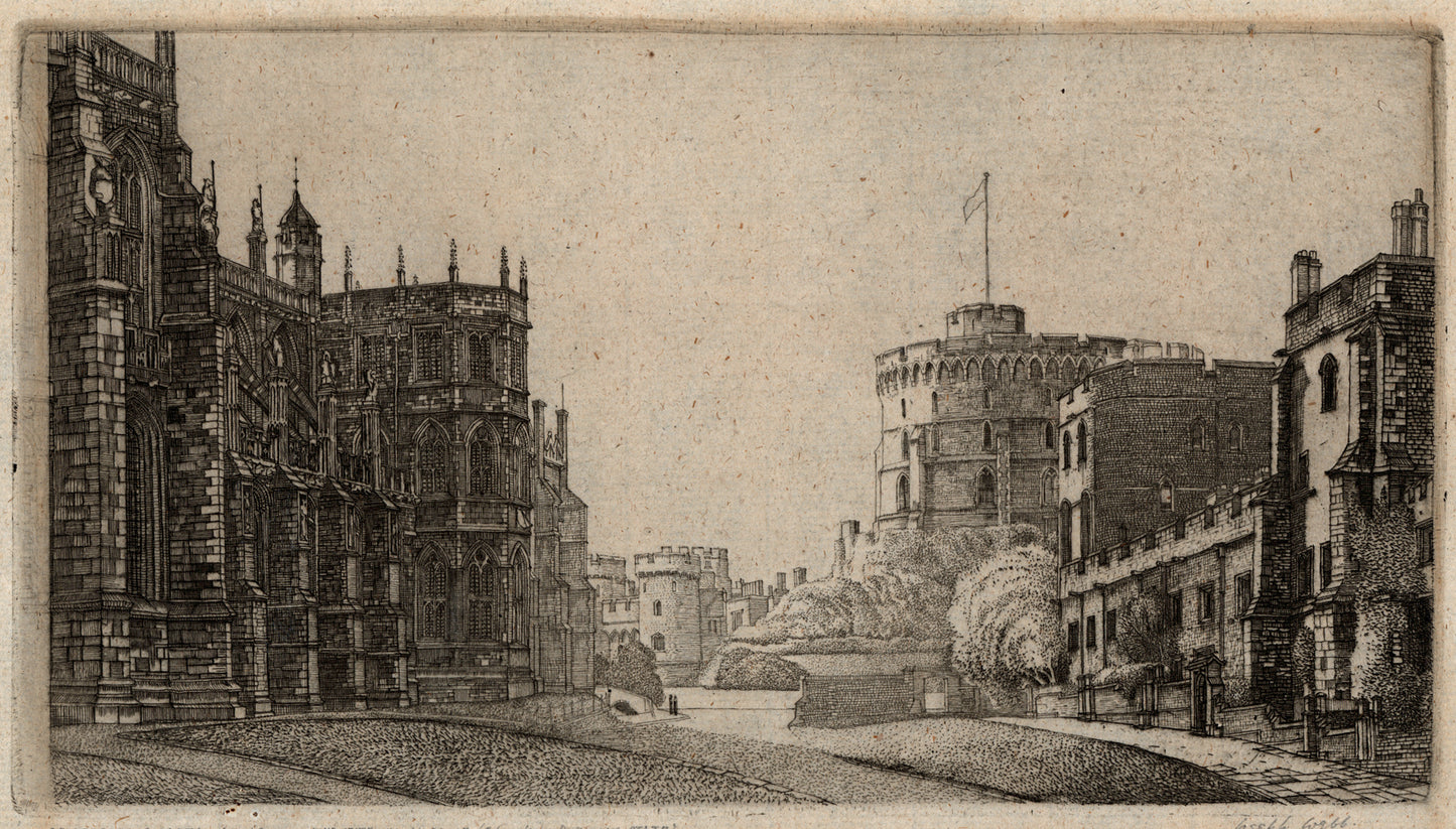 Joseph Webb (1908-1962) Pencil Signed Etching - St George's Chapel Windsor