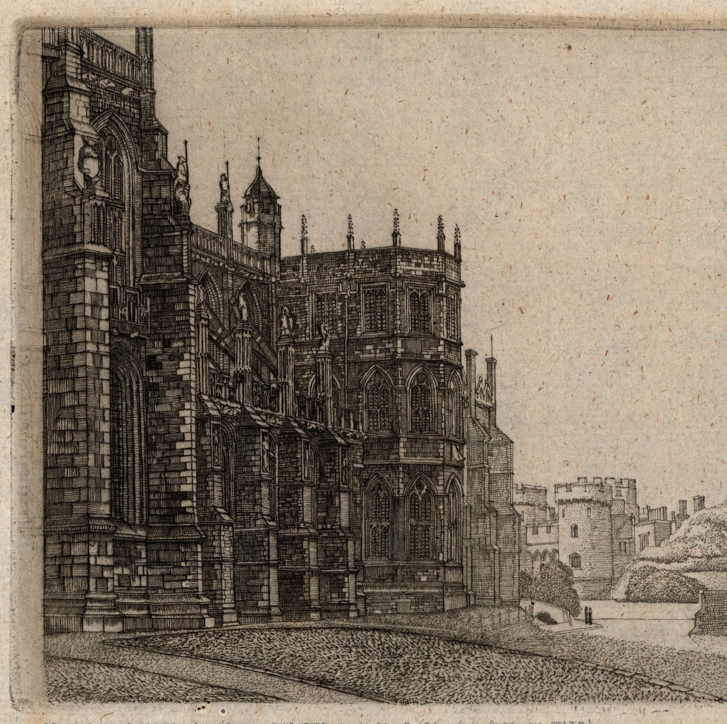 Joseph Webb (1908-1962) Pencil Signed Etching - St George's Chapel Windsor