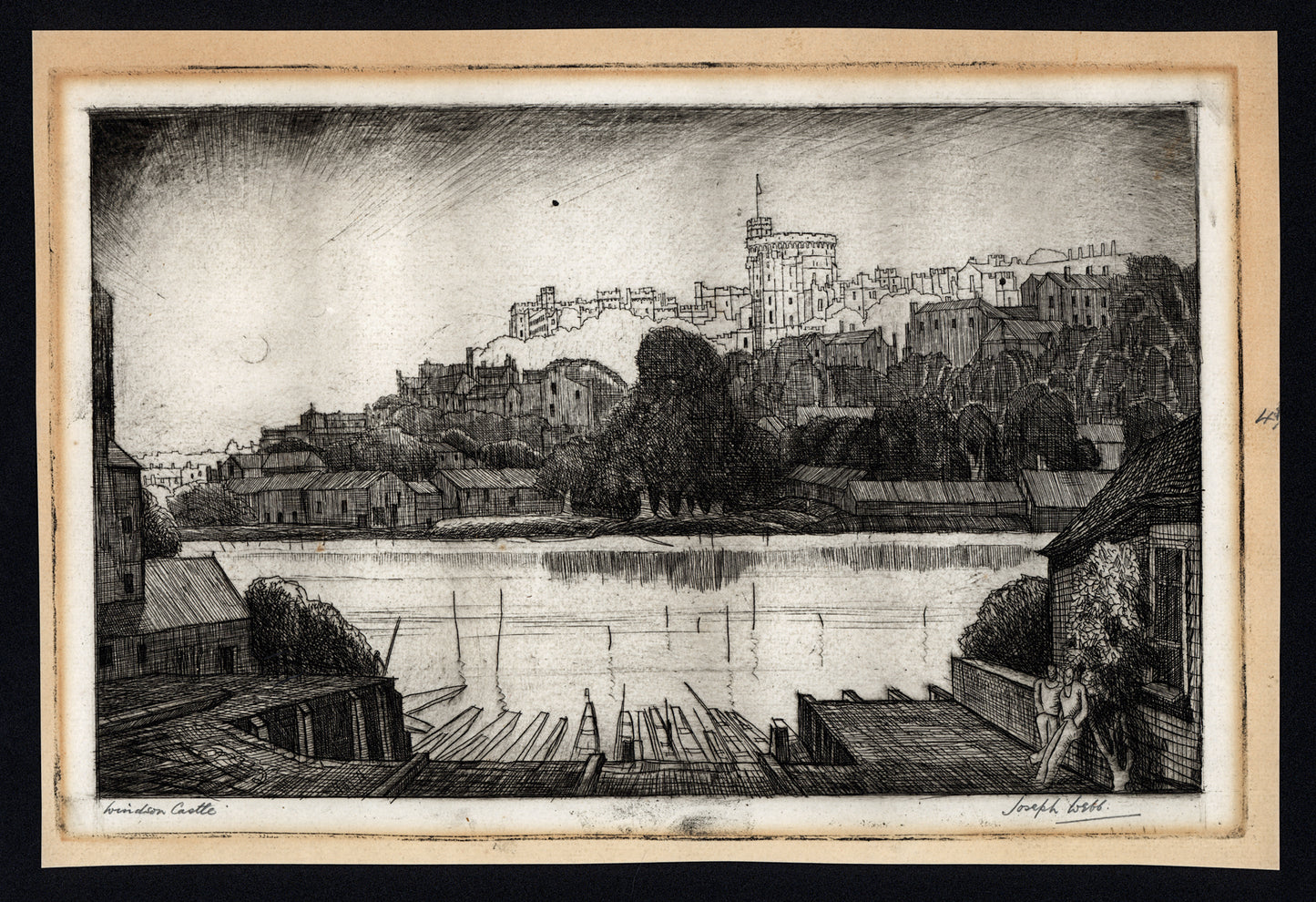 Joseph Webb (1908-1962) Pencil Signed Etching - Windsor Castle