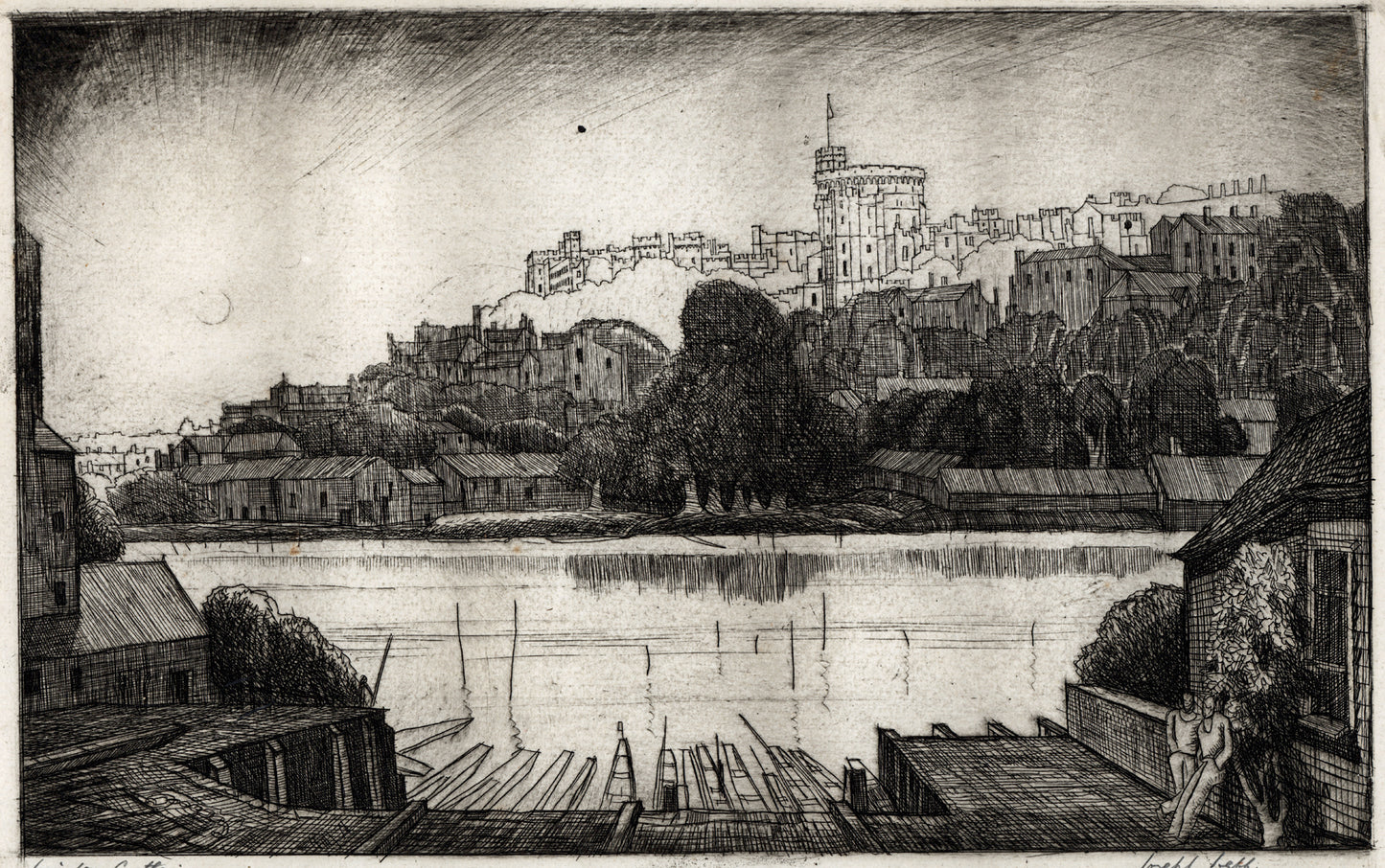 Joseph Webb (1908-1962) Pencil Signed Etching - Windsor Castle