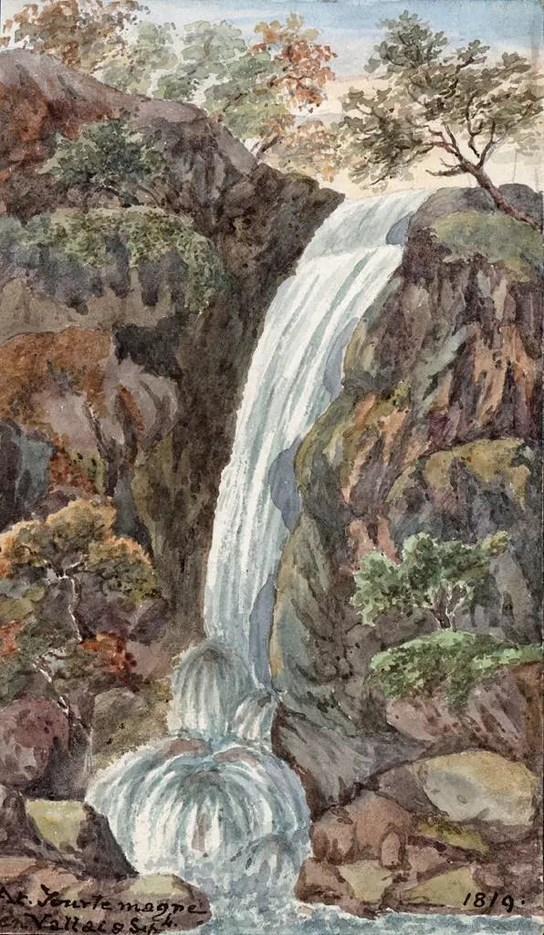 Elizabeth Campbell (1783-1861) Watercolour Painting - Tourtemagne - Turtmann Valais Switzerland 1819