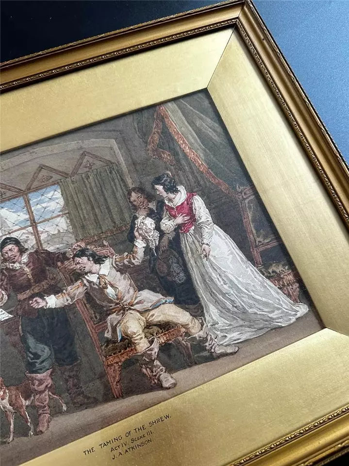 John Augustus Atkinson (1775-1833) Watercolour Painting The Taming of the Shrew