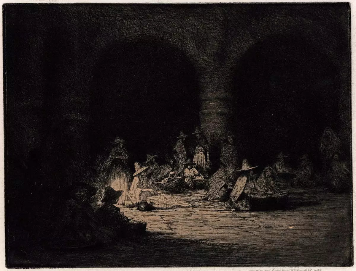 Mortimer Luddington Menpes - Pencil Signed Etching - Mexican Women