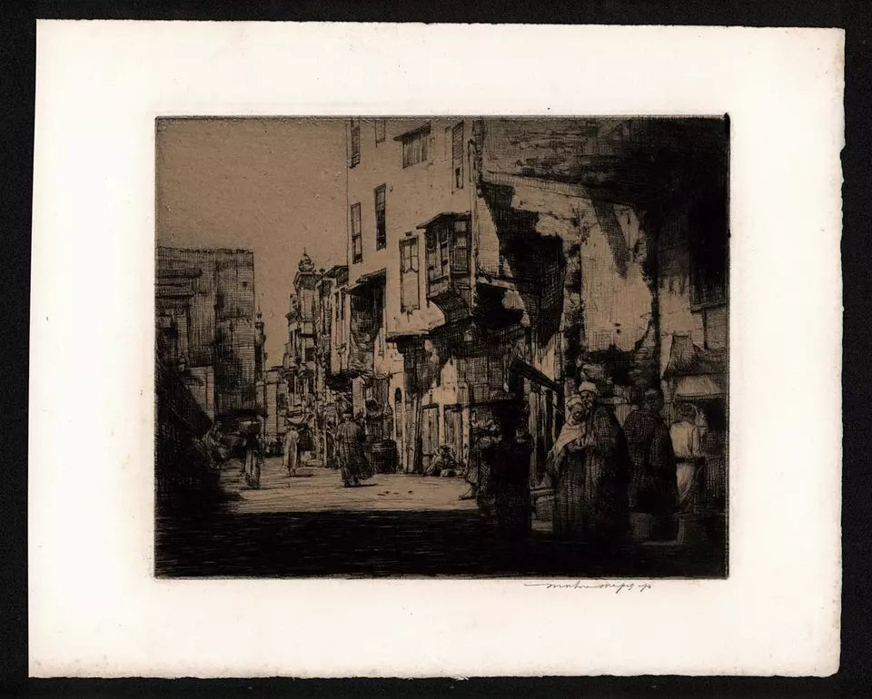 Mortimer Luddington Menpes - Pencil Signed Etching - Street Scene Damascus Or Side Street Cairo 2