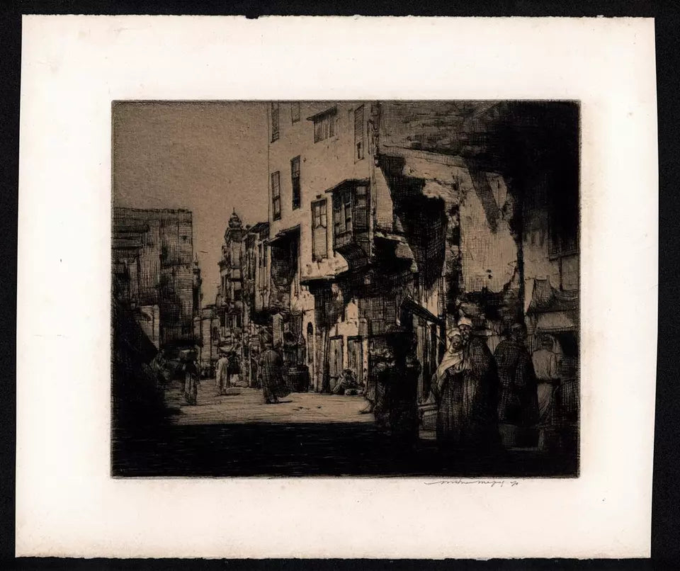 Mortimer Luddington Menpes (1855-1938) - Pencil Signed Etching - Street Scene Damascus Or Side Street Cairo